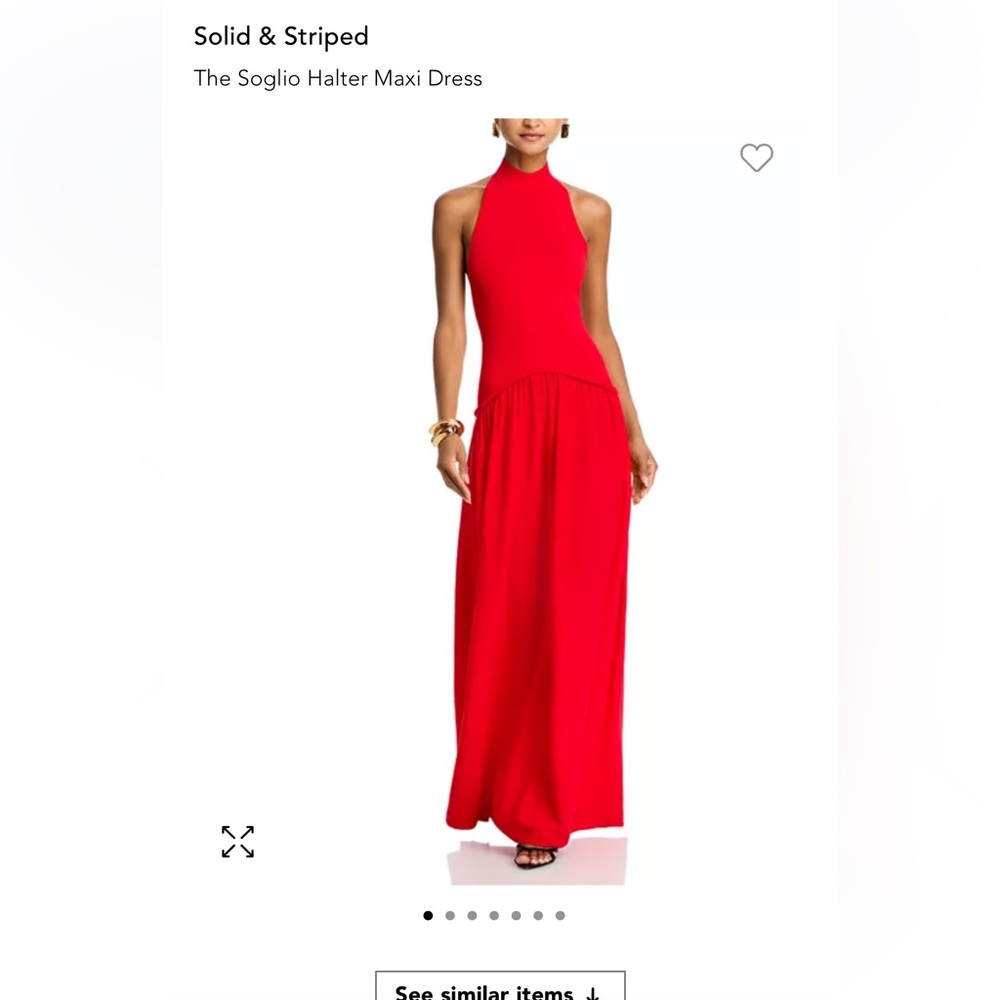 SOLID & STRIPED Red Halter Sheath Maxi Dress